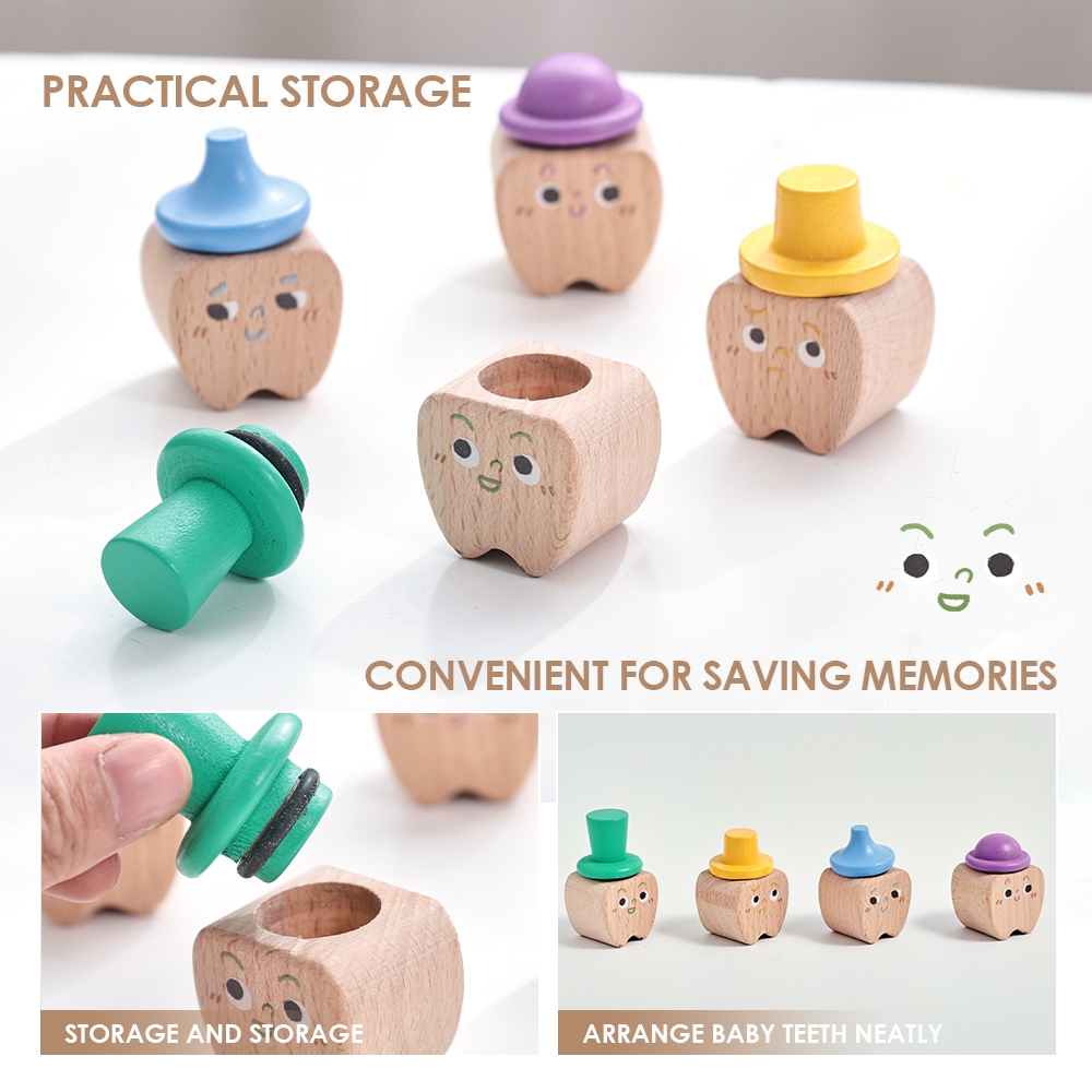 4pc Set Baby Tooth Wooden Box  - Baby Products Storage Box recension och pris