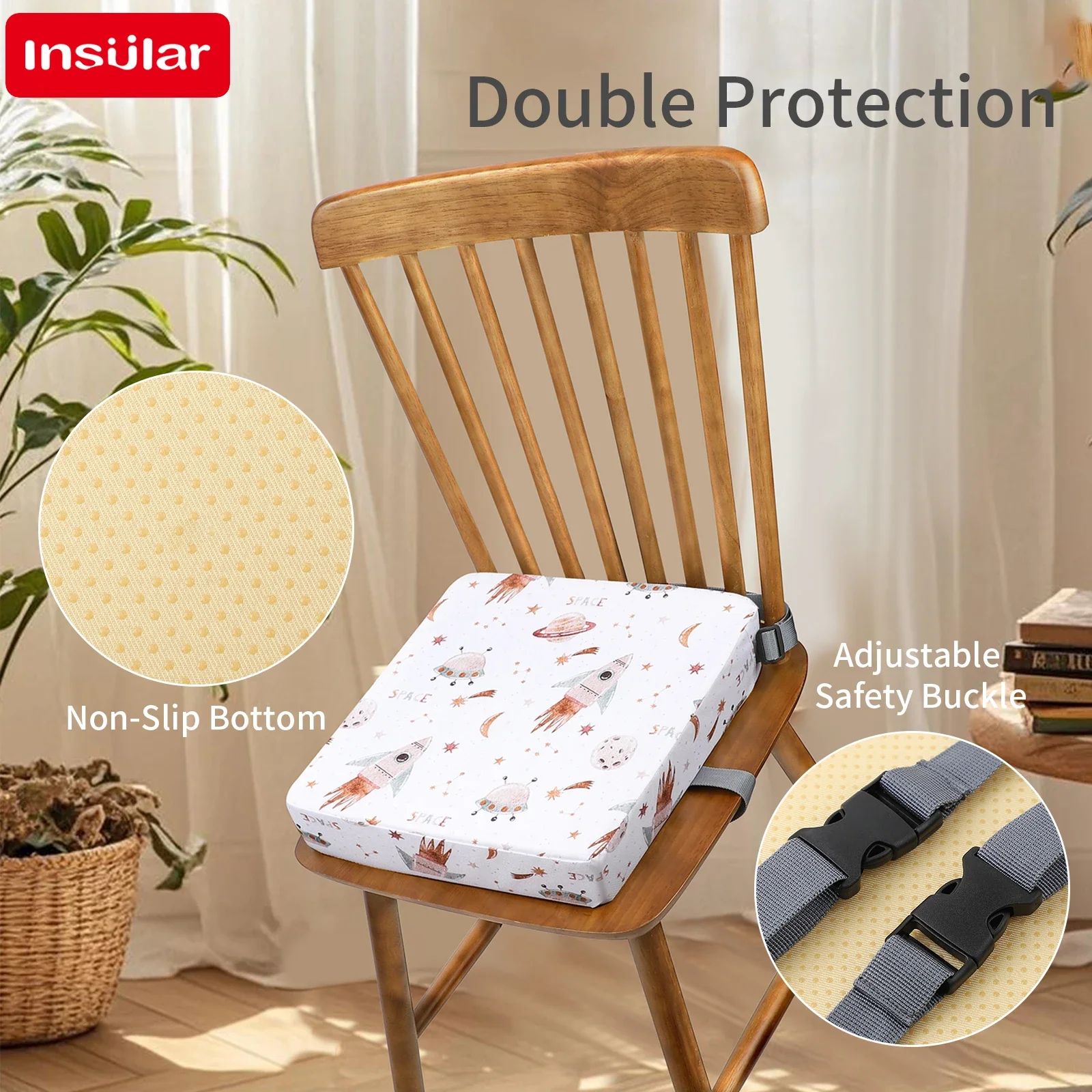 INSULAR Star Pattern Waterproo - Baby High Chair Booster recension och pris