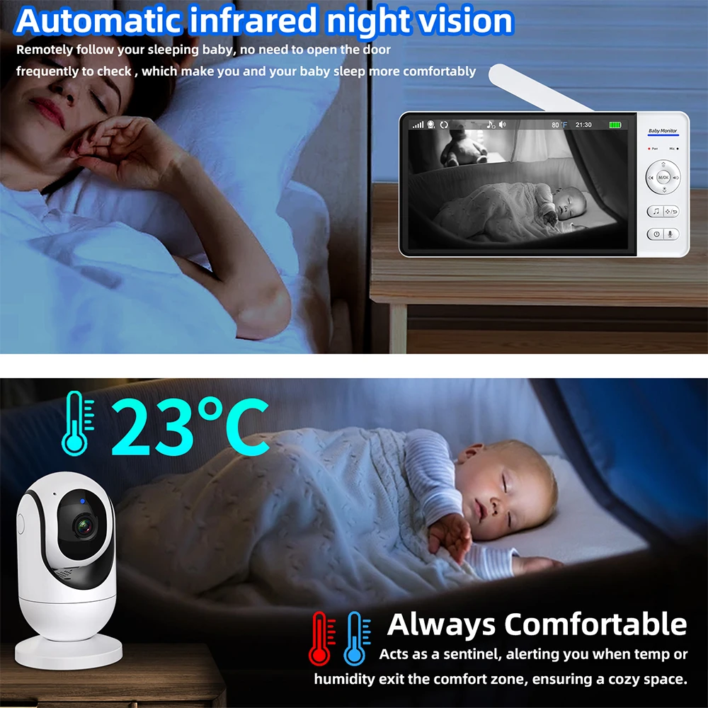 No WiFi 7 Inch Baby Monitor 2- - Baby Products Video recension och pris